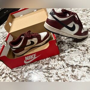 Nike Dunk Low. Burgundy and White.
